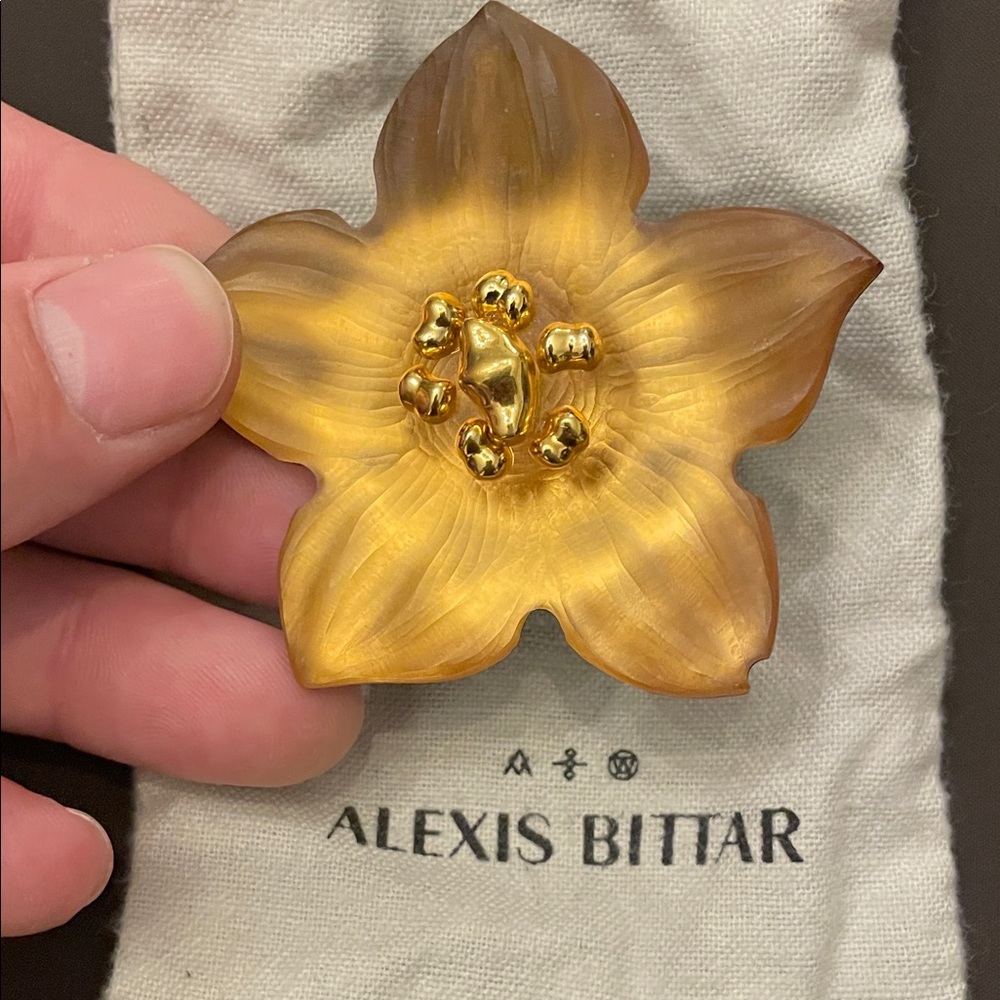 Alexis Bittar Amber Flower Brooch